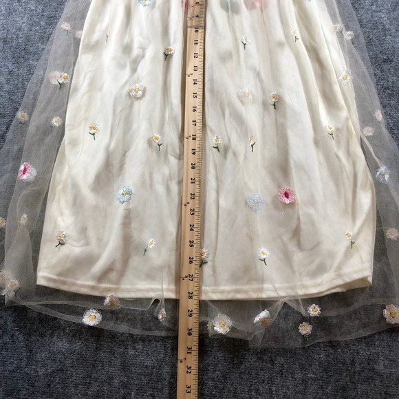 Metrowear Floral Embroidered Tulle Skirt Women's Size‎ s Overlay - Picture 5 of 7